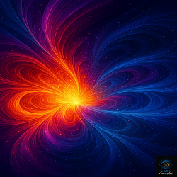 Explosión cósmica en arte digital abstracto