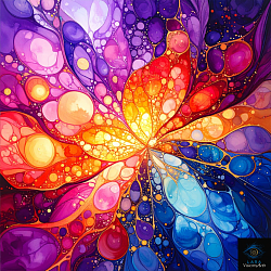 Diseño digital con patrón floral fractal