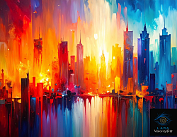 Paisaje Urbano en Movimiento Abstracto