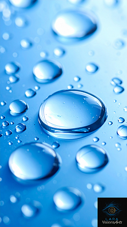 Fondo de Pantalla de Gotas de Agua Realistas en Vidrio Azul