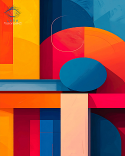 Fondo de pantalla abstracto: Composición geométrica en colores vibrantes